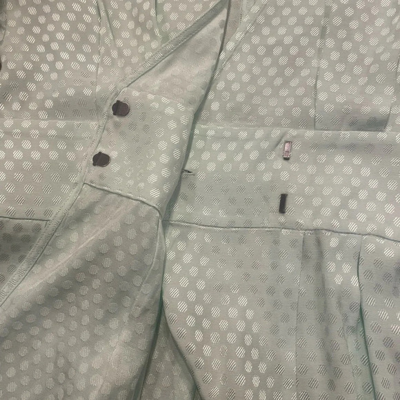 Something Navy Mint Wrap Peplum Blouse - Picture 9 of 10